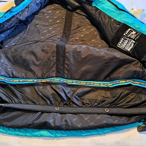SMS men's size Large Aqua & white ski or snowboard jacket, Wind  & waterproof - Picture 6 of 16